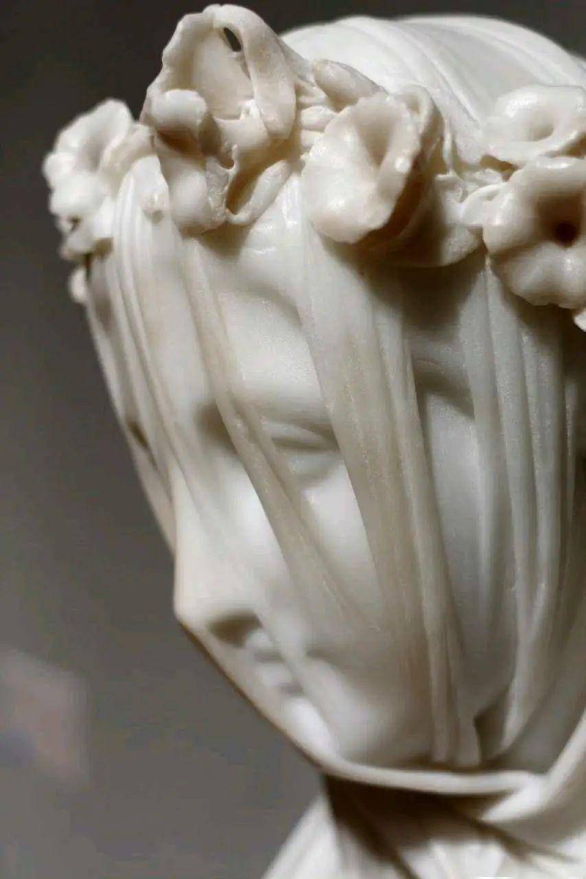 蒙面雕塑-拉斐尔·蒙蒂_面纱_抛光_大理