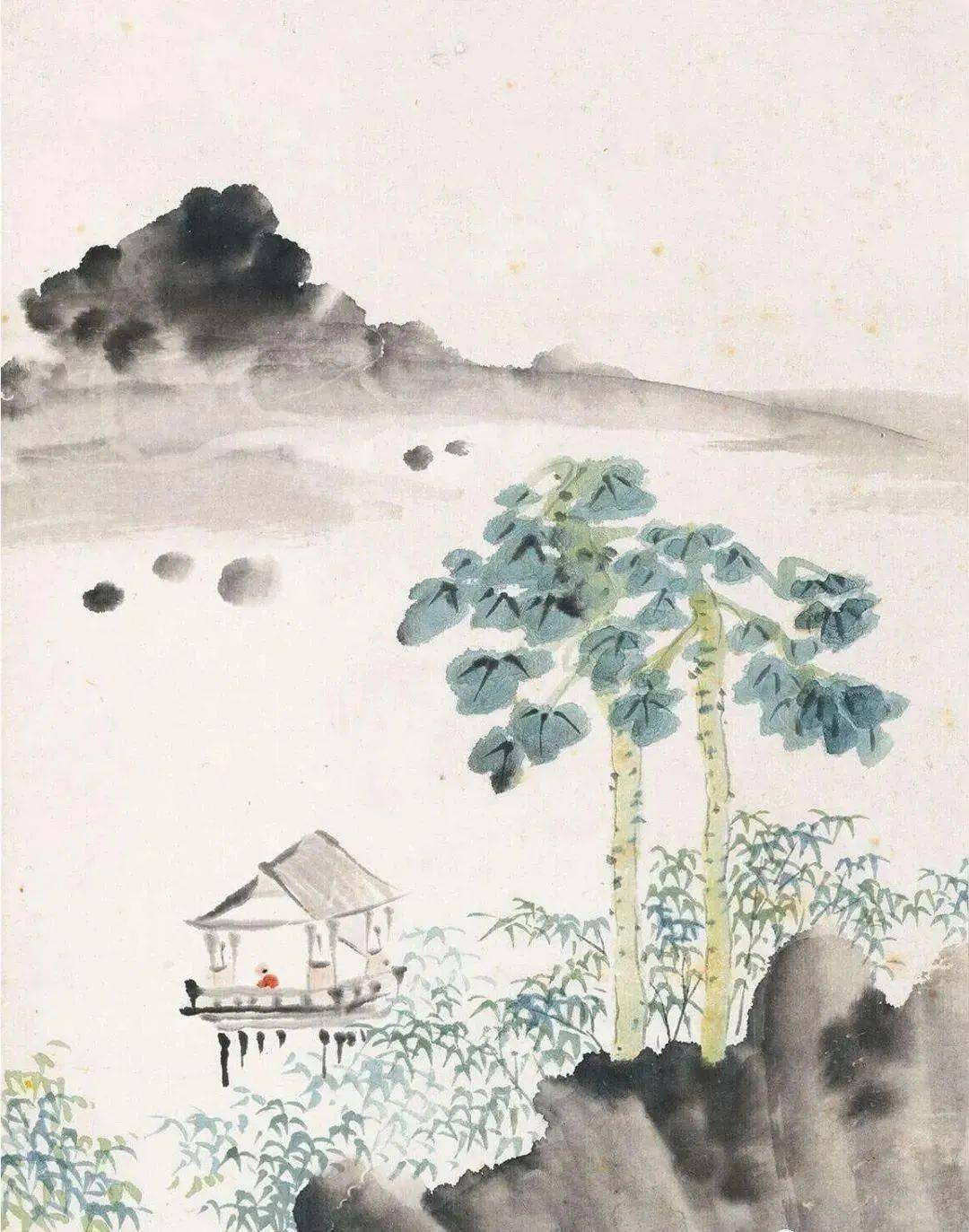 元日展会友 行近壮人作1.5尺幅立 水墨山水渓山清趣 縦193cm 幅54cm 元日展会友 行近壮人作1.5尺幅立 水墨山水渓山