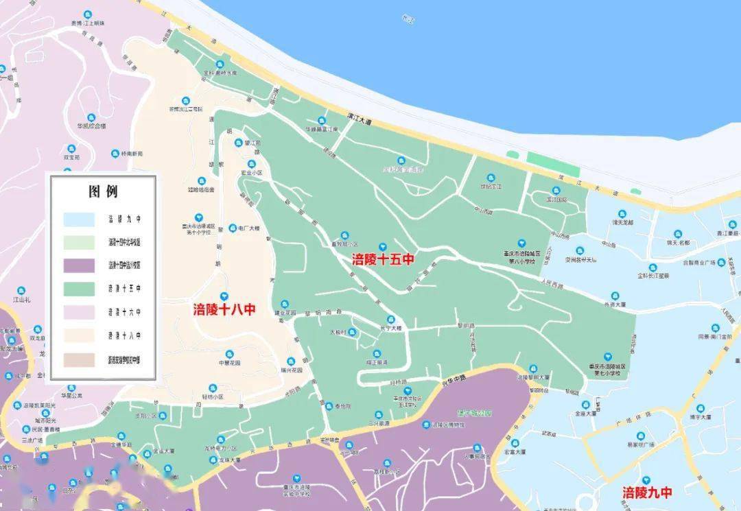 涪陵十五中招生区域示意图涪陵十五中2023年秋期招生简章户籍未在涪陵