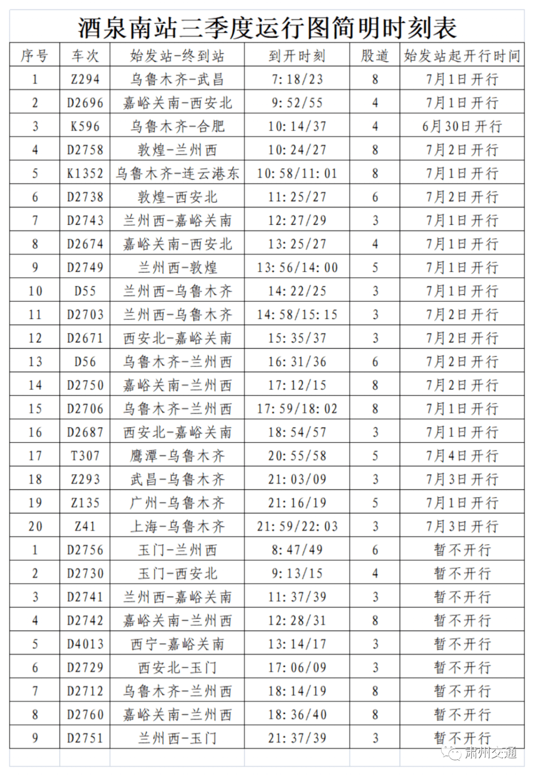 酒泉高铁南站公交开通了(附公交线路运行图)