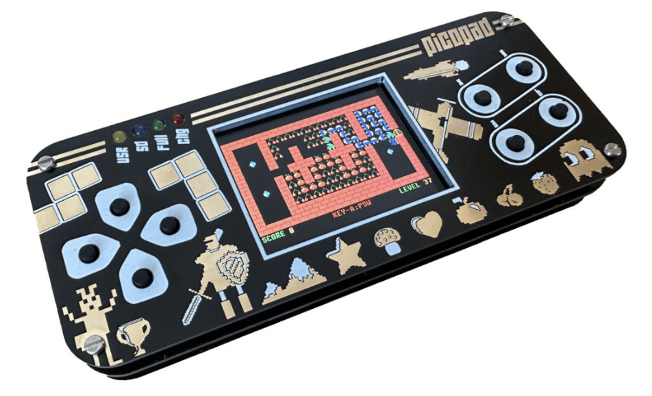 PicoPad开源游戏掌机发布：内置 MicroSD 卡、500mAh 电池、扬声器