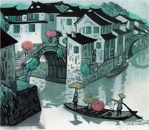 何香凝 遺作「墨梅」？　董必武,郭沫若題 水印版画 // 中国画　木版画 複製品 梅花三法之三：为有暗香来（白梅） - Chinese Painting 4x