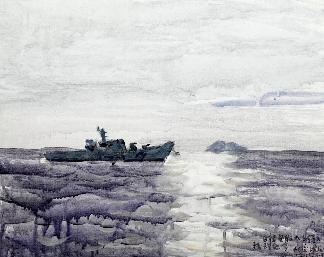 美丽中国——钓鱼岛采风系列4布面油画 2013思乡曲系列之一120x240cm