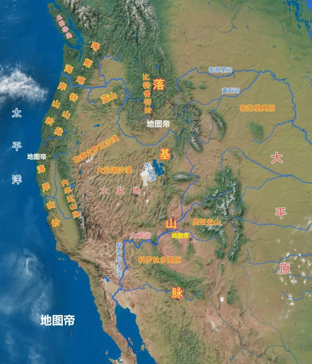 内华达山脉地图图片