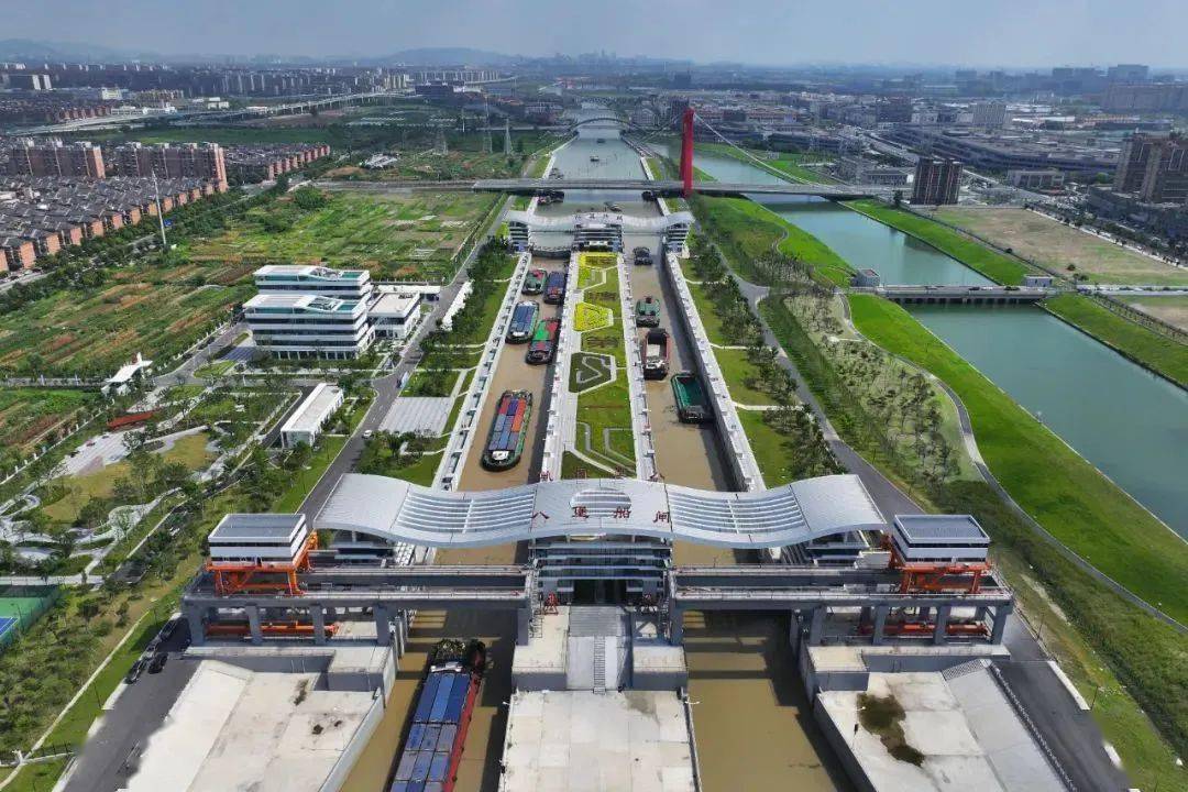 京杭运河杭州段二通道开启_八堡_船闸_航道