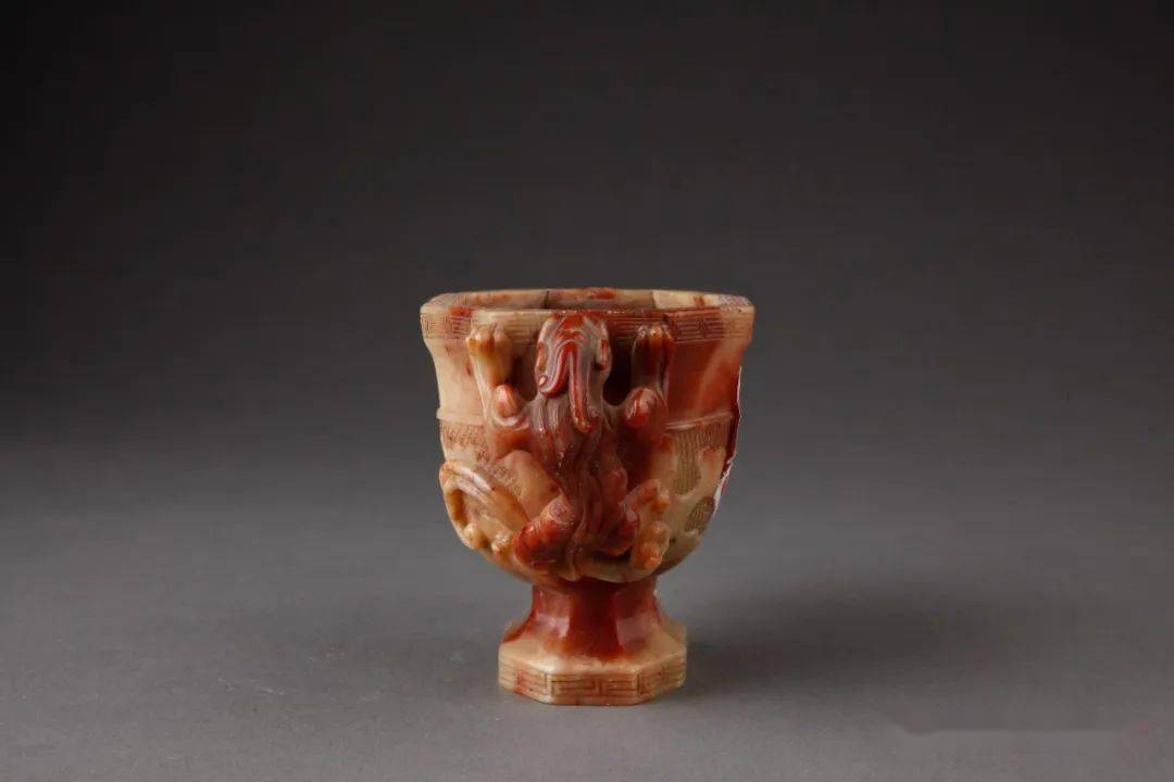 【陕博微光】玉润华光 | 双螭耳青田石杯67_玉器_长安_大唐