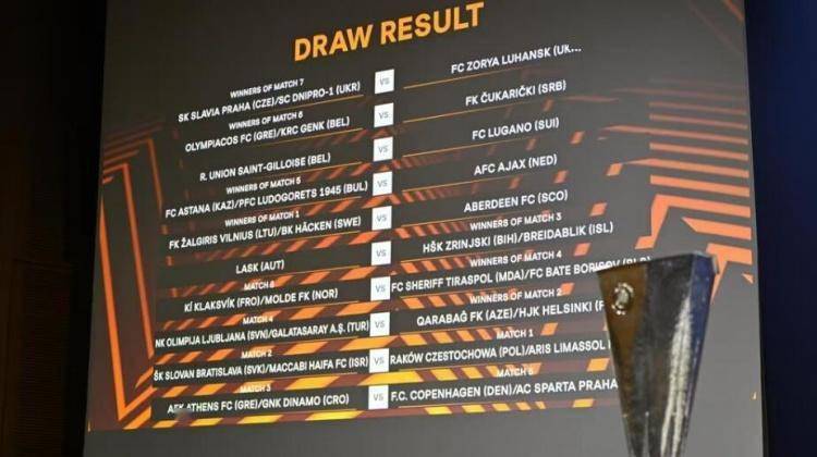 歐聯附加賽抽簽：阿賈克斯對陣阿斯塔納vs盧多戈雷茨的勝者