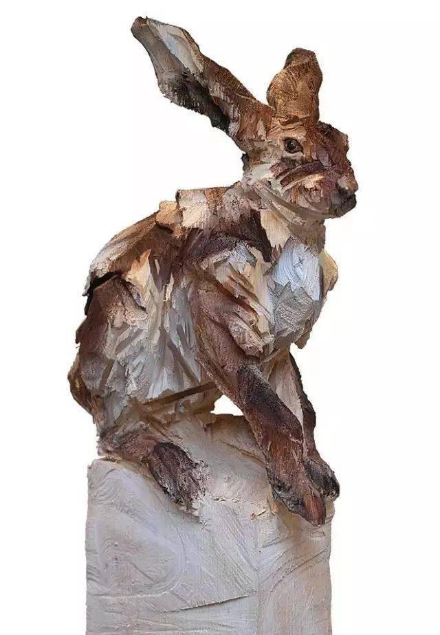 木雕丨德国艺术家rebetez的动物雕塑世界_作品_内容_电锯