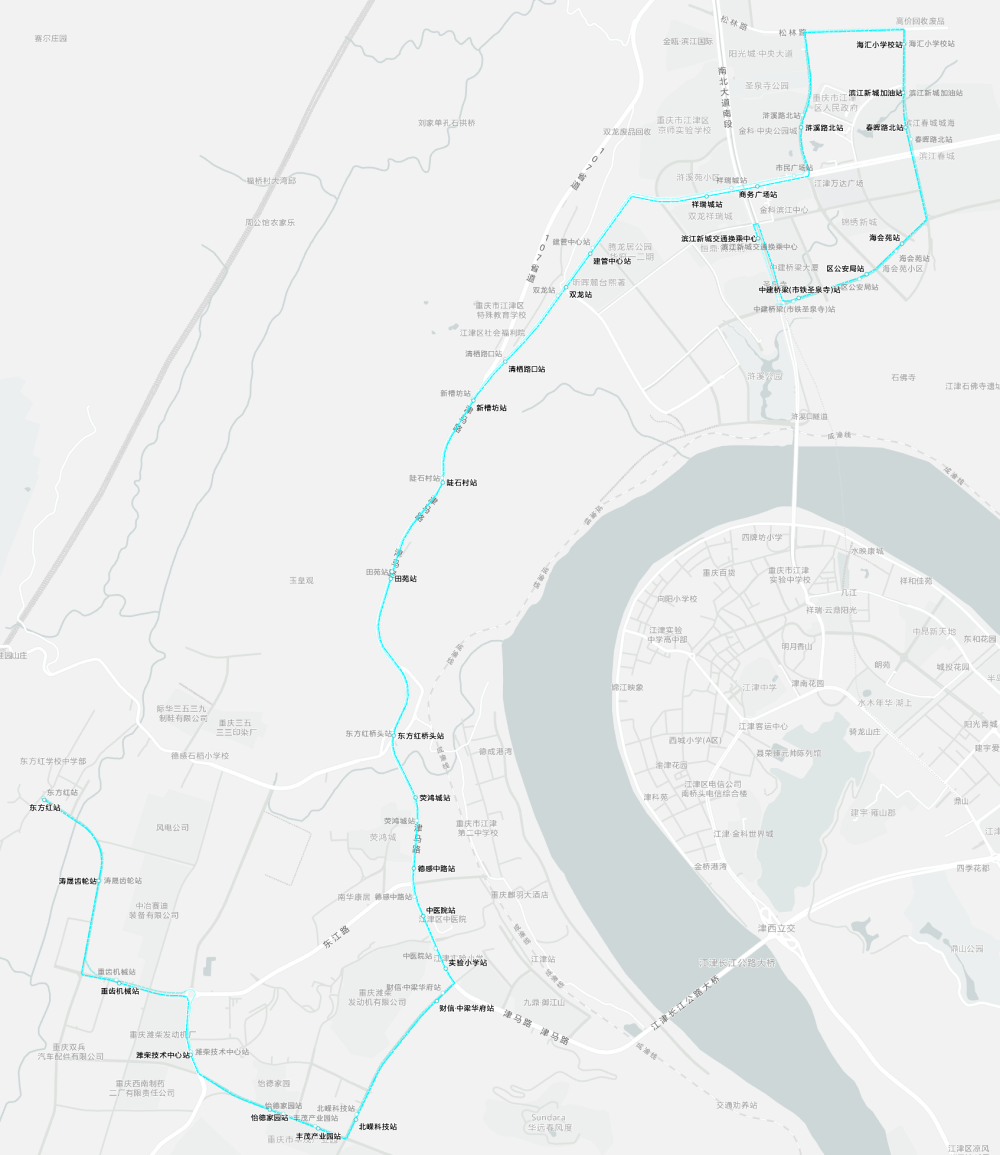 江津103路公交车路线图图片