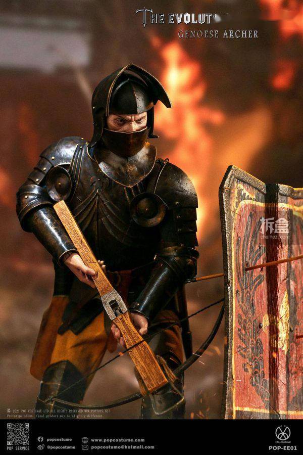 pop costume 欧陆风云 热那亚弩手队长 1/6可动人偶_英军_射击_克雷西