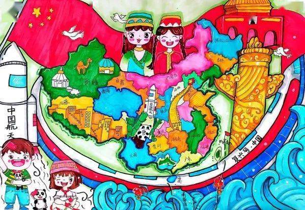 手绘地图守护美丽中国_版图_国家_评比