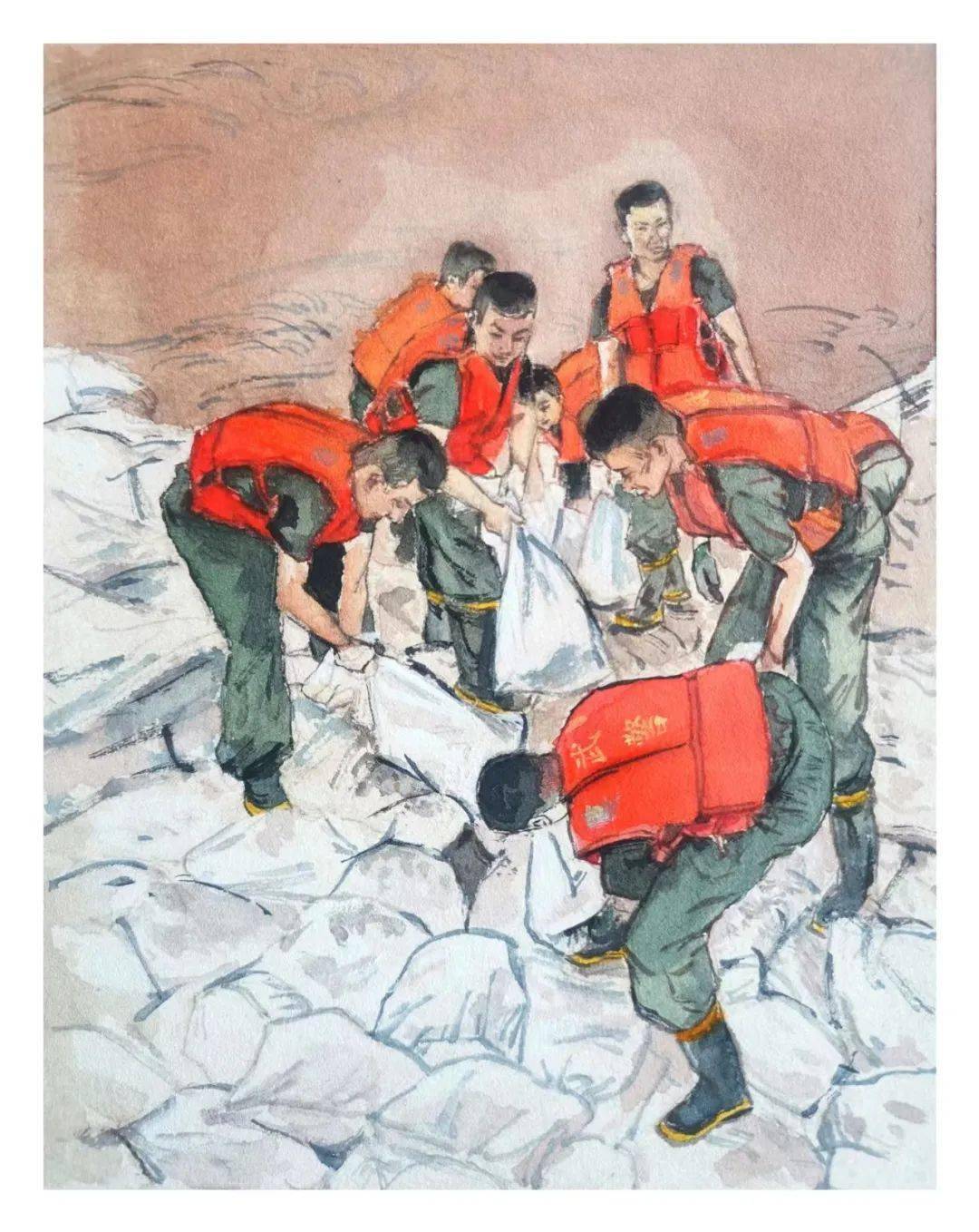 忠诚卫士的身影:画笔定格感动瞬间
