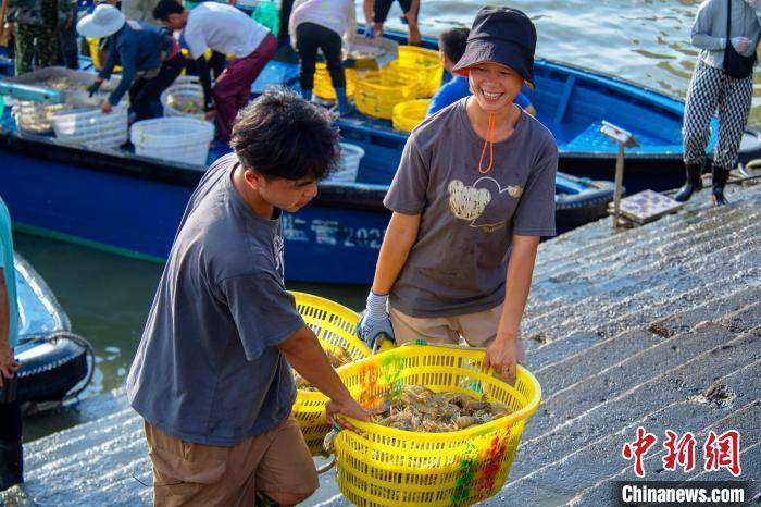 广西北海渔民收获开海第一网渔获