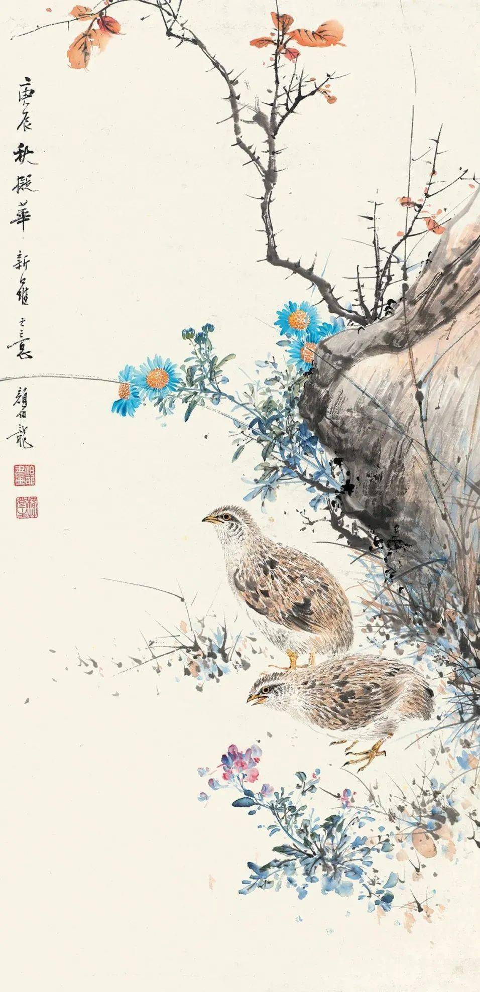 历代名家画鹌鹑,四季平安_齐白石_安居图_生活