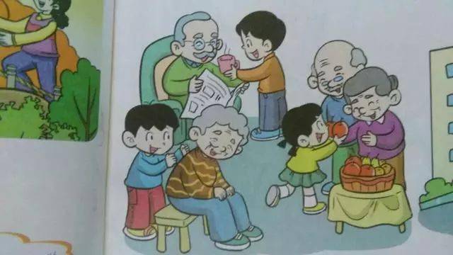 二年级上册看图写话每日一篇_老奶奶_方正在_小朋友们