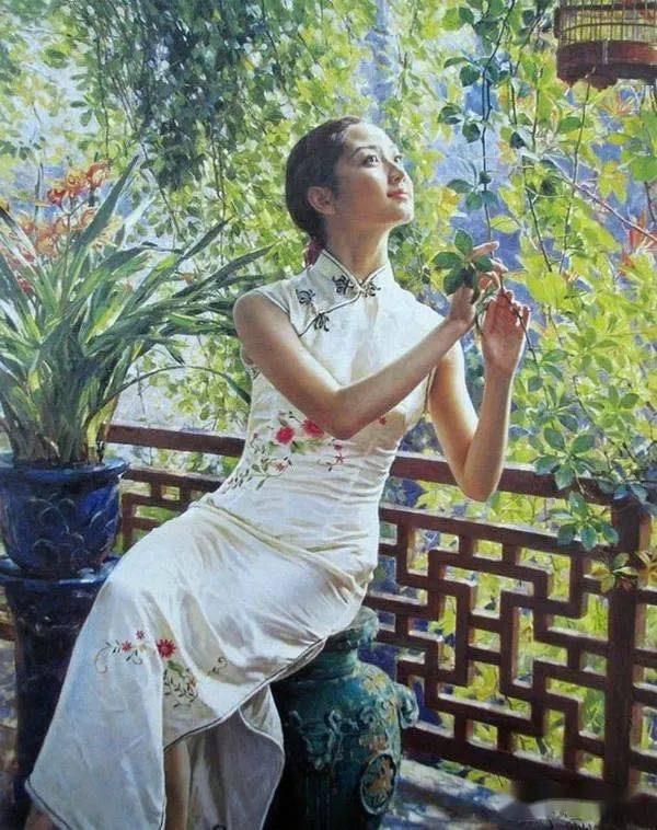 旅美画家关则驹油画美女_广东省_中国_阳江县