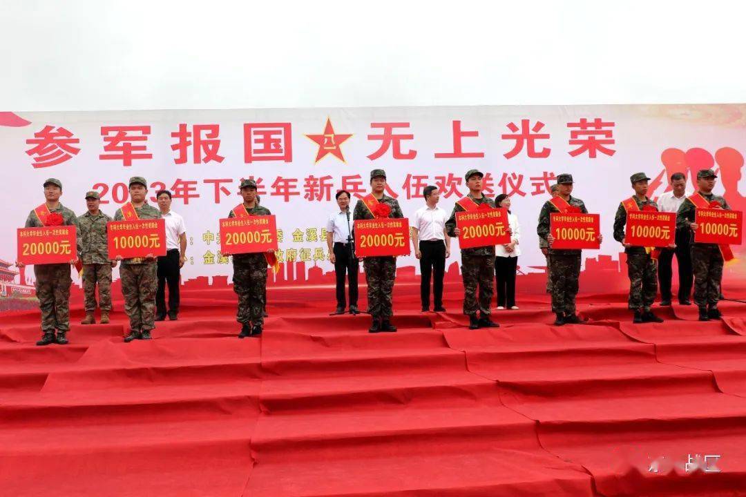 金溪县委书记张文贵勉励新兵建功军营.