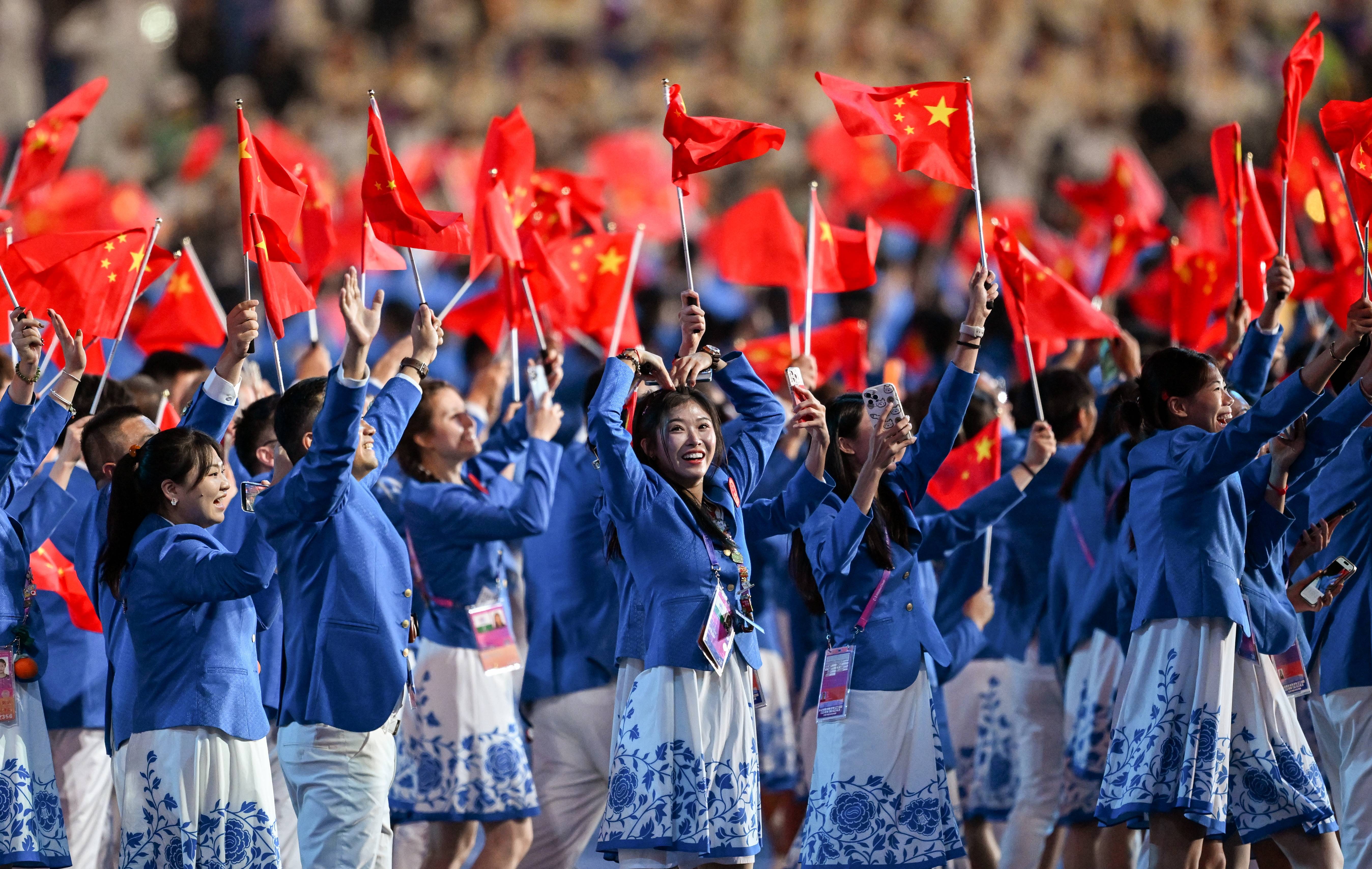 (杭州亚运会)第19届亚洲运动会开幕式在杭州举行(45)_中国代表团_新华