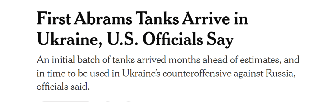 美媒：美官员称，首批美制“艾布拉姆斯”M1A1主战坦克已提前向乌交付