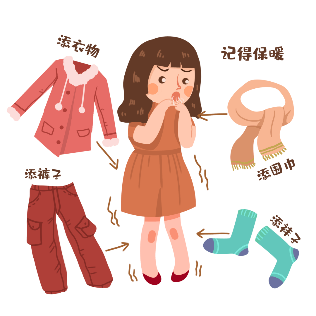 气温骤降,应及时添衣防寒,避免感冒.