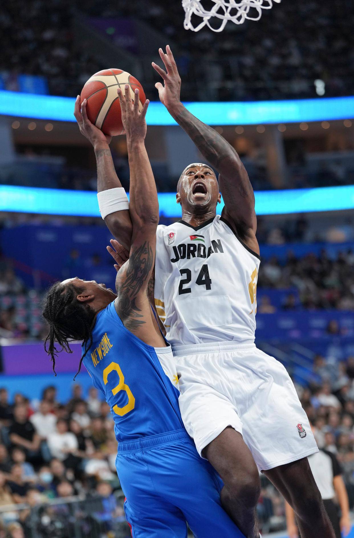 篮球——男子组:约旦队对阵菲律宾队_新华社_比赛_潘昱龙