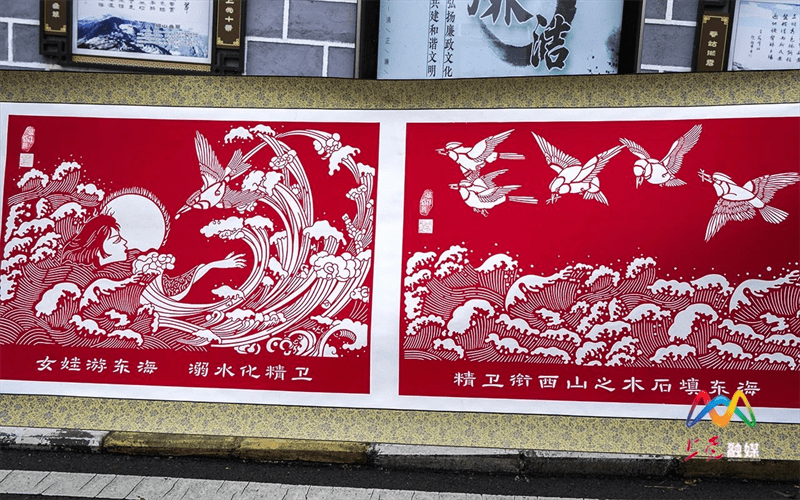 《女娲补天》,第二部分是《炎帝传奇》,第三部分是《精卫填海》,第四