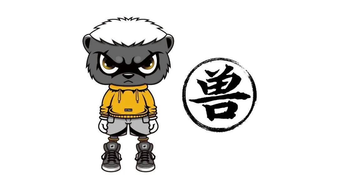 标志性ip符号——gt兽,汲取灵感于野生动物蜜獾,别名"平头哥".