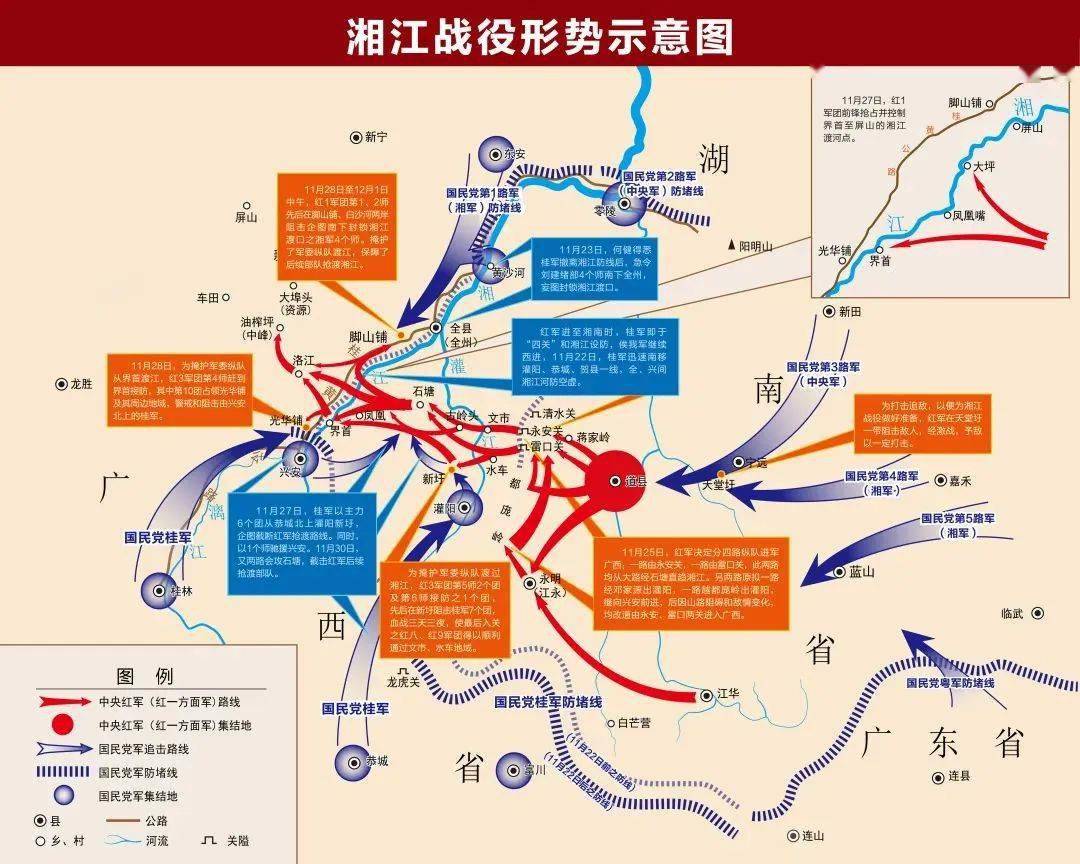 红军湘江战役地图图片