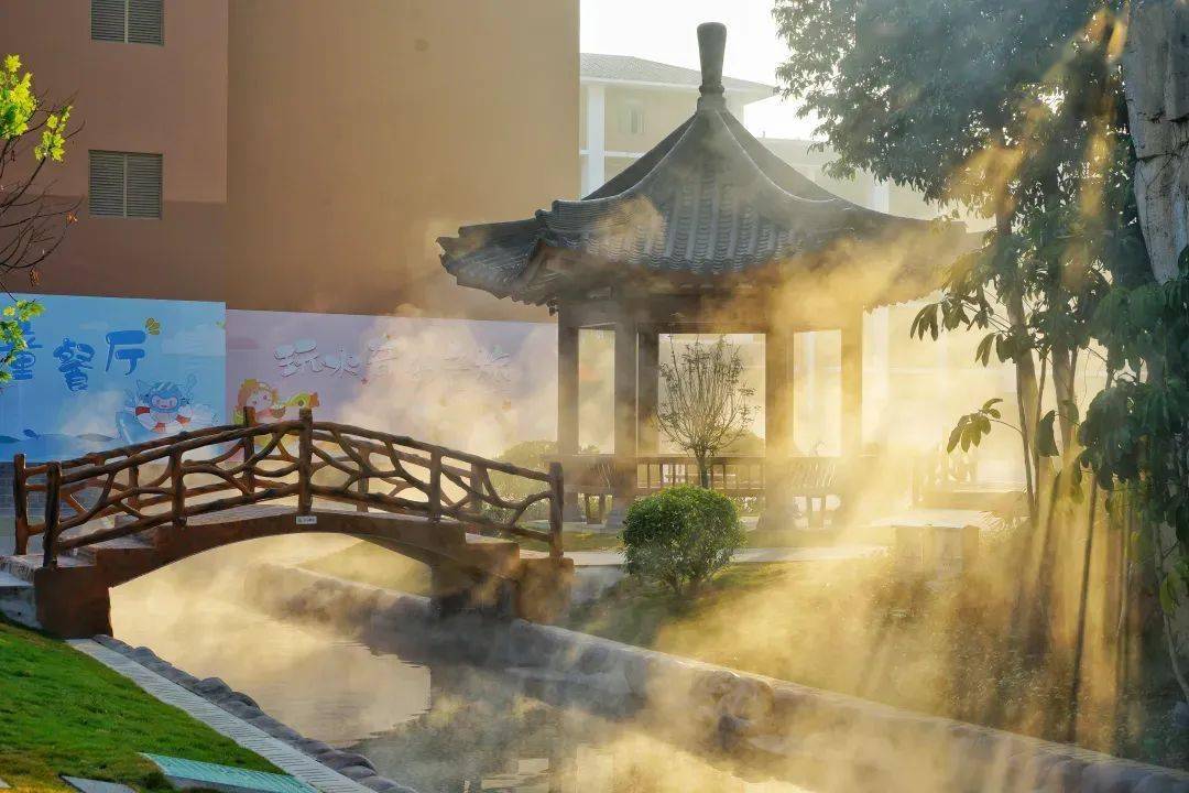 布局构造精美巧妙隐匿于密林深处天然泉池处处体现着与自然的和谐温泉