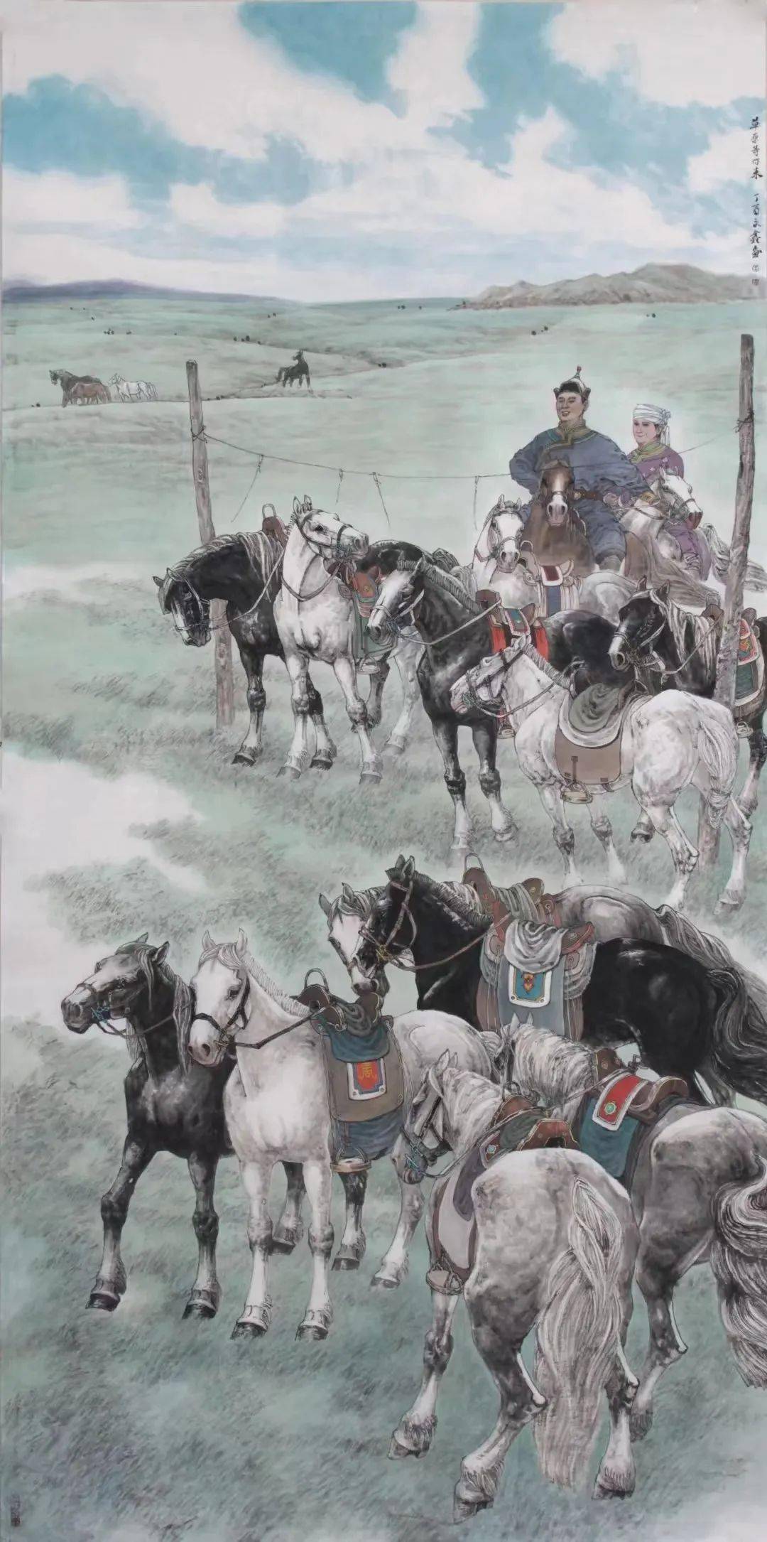 王永鑫 |蒙古马系列作品欣赏_草原_cmx_创作