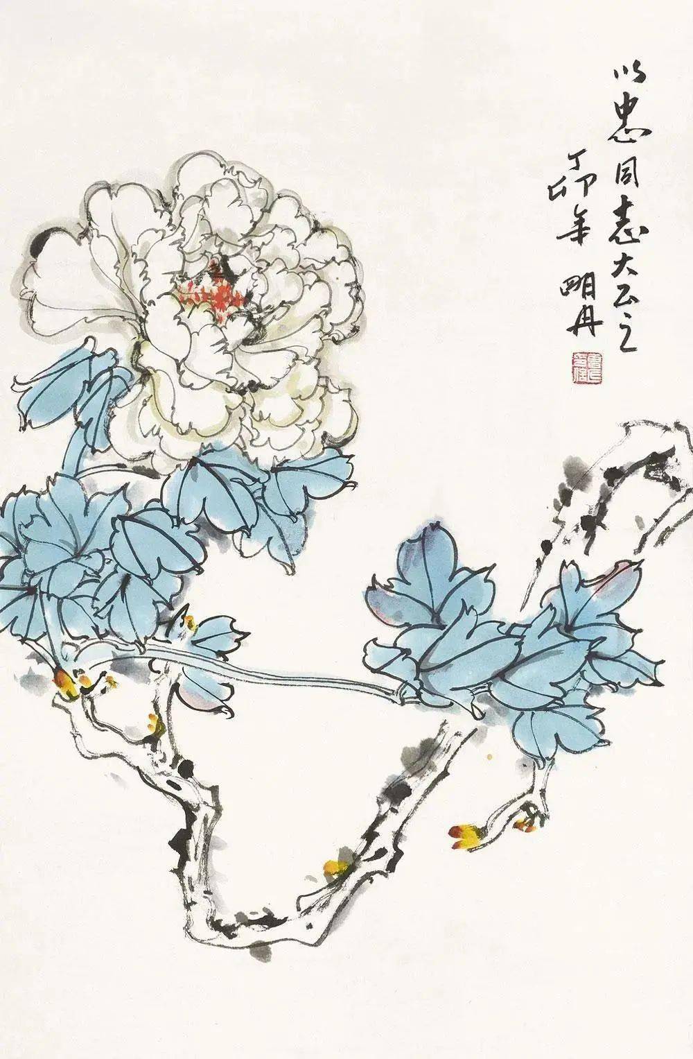 【艺术世界】曹明冉双勾牡丹,笔如其人,线如其魂!