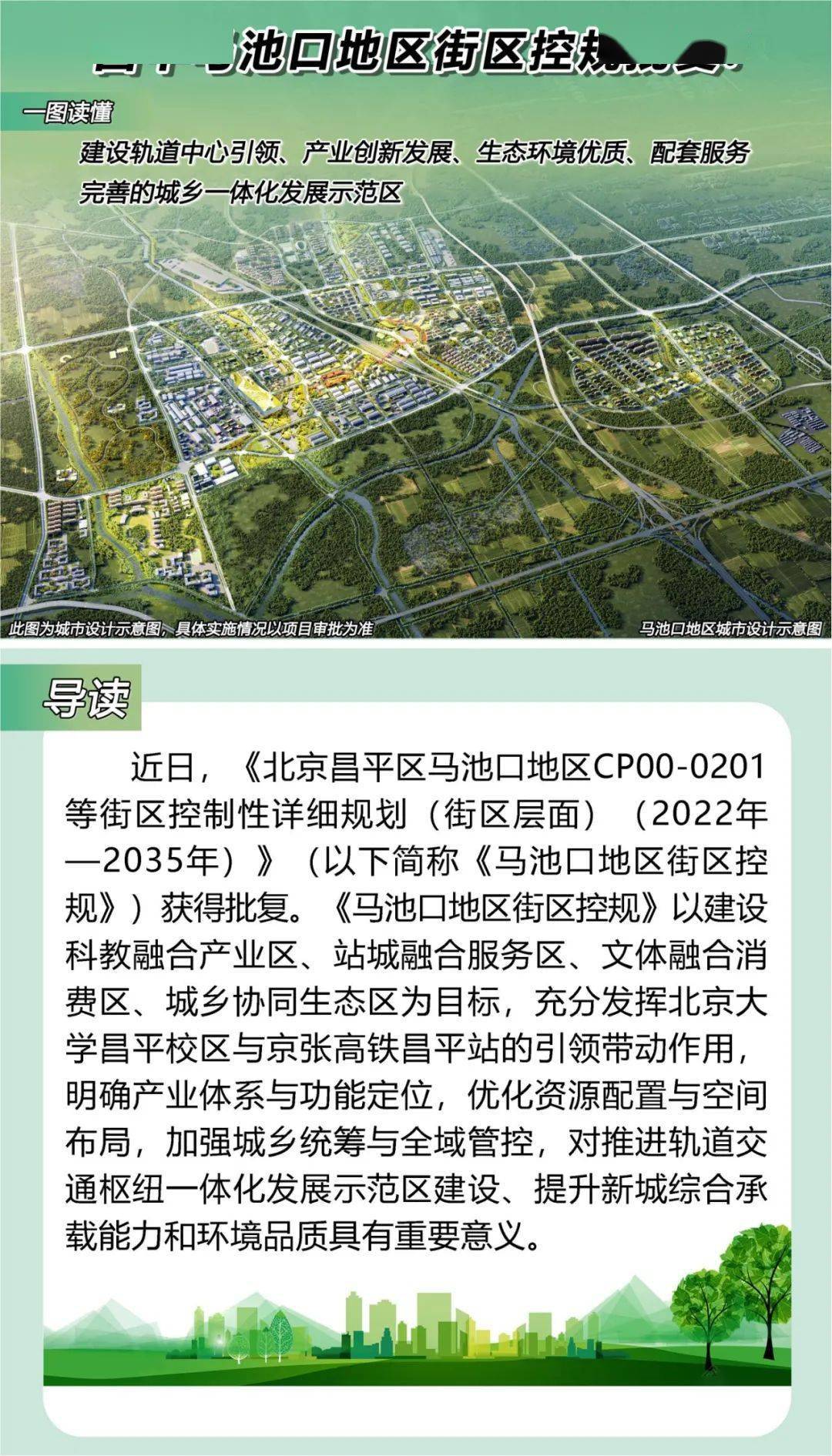 一图读懂 | 昌平马池口地区街区控规批复_北京市_规划_艺术