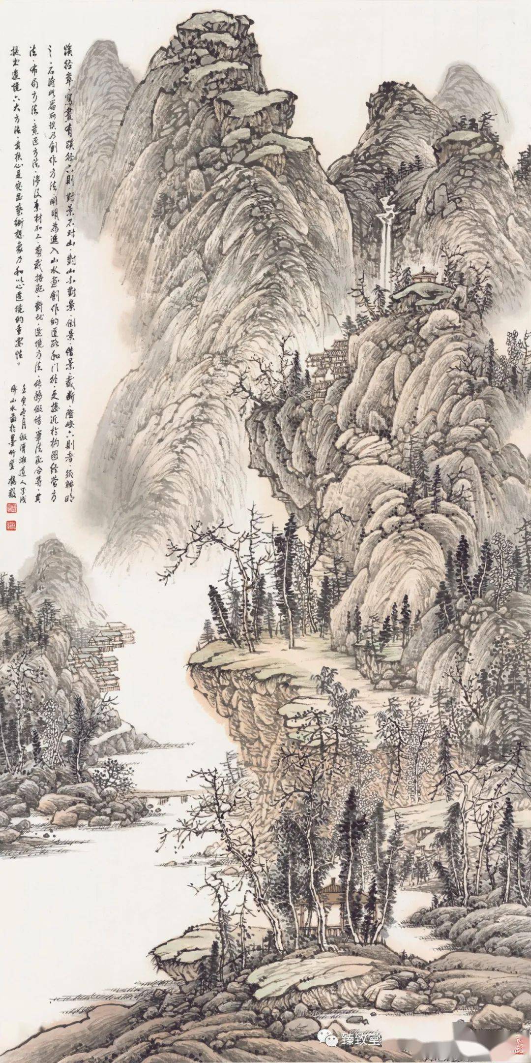 茅屋高低烟树重 138x69cm 陈开宇五月荔枝湾 137x68cm 陈炜江峡晨曦