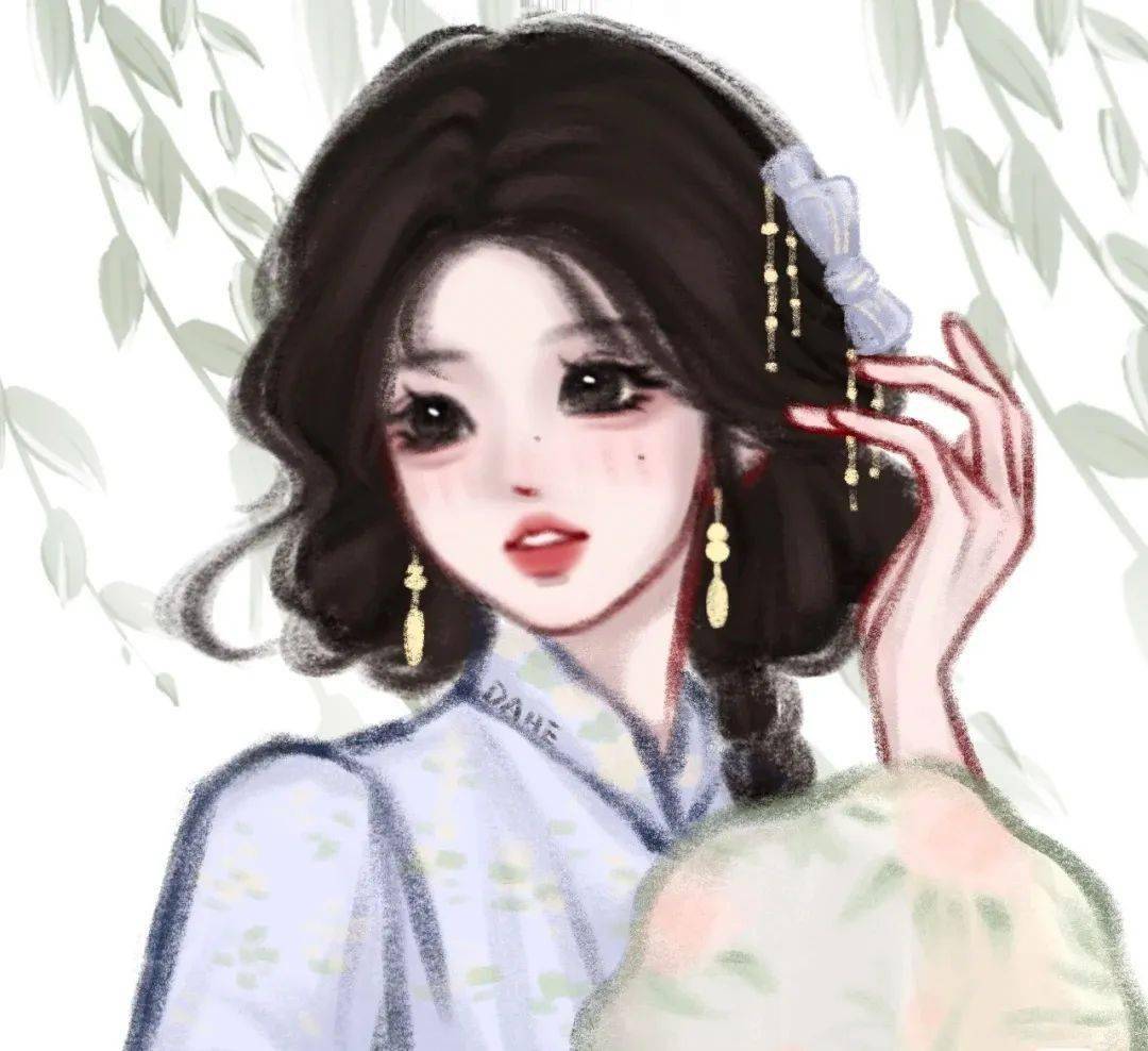 网络似是故人来青衫烟雨客新中式真人女头cr.