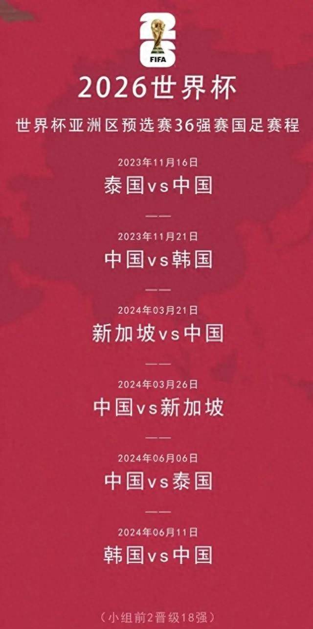 中国队vs新加坡/关岛队第三轮 2024年3月21日 客场 新加坡/关岛vs中国