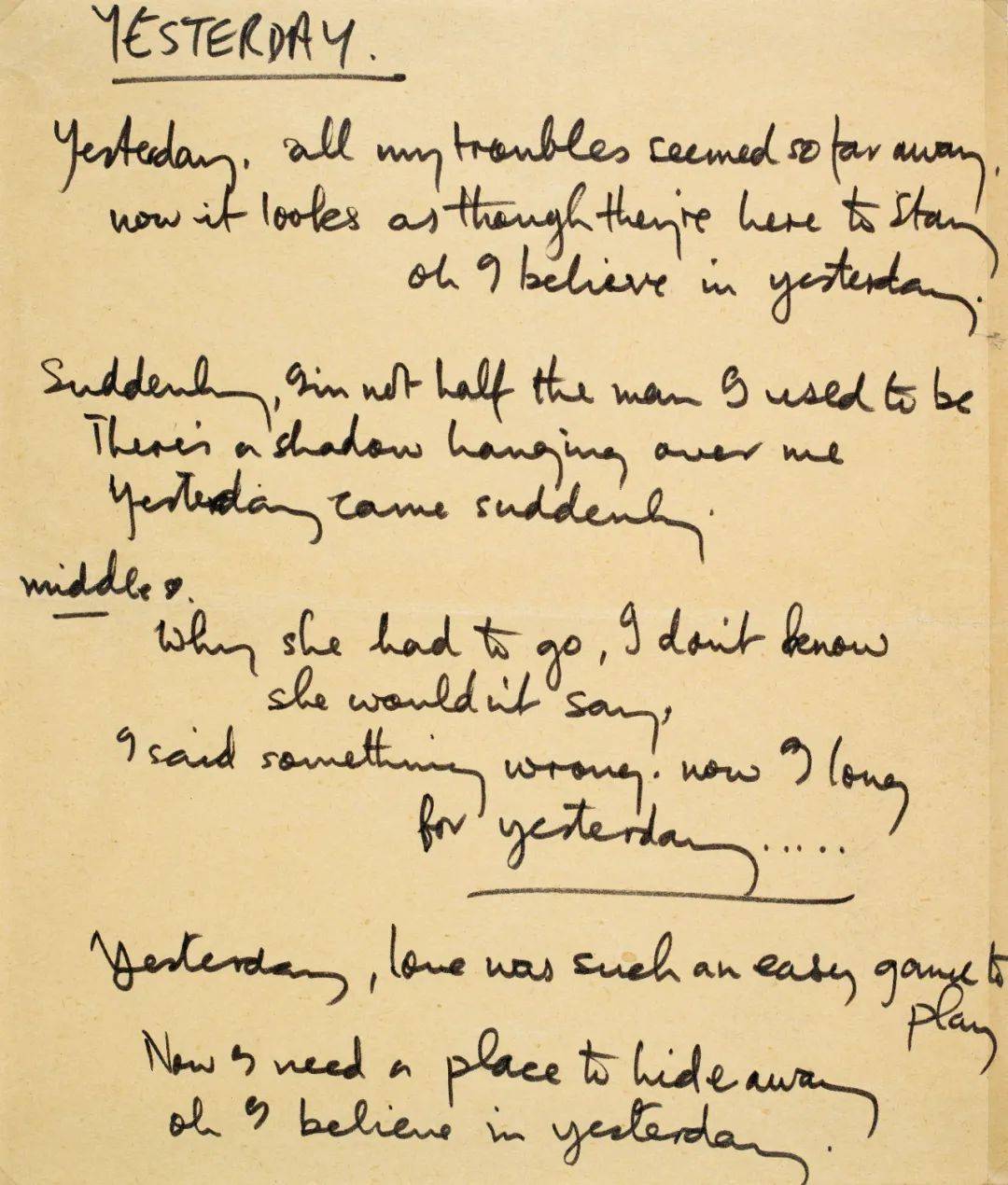 昨天,爱情本是如此简单 | 保罗·麦卡特尼的歌_the_歌曲_beatles