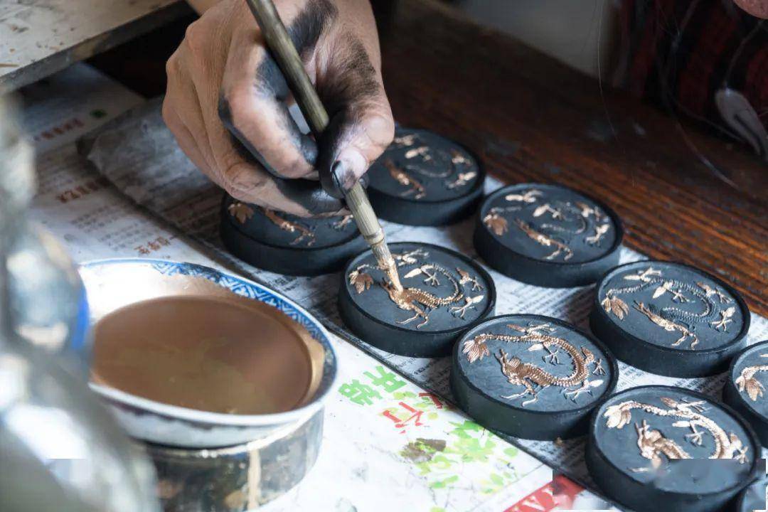 古徽州 · 走进校园 | 创意市集⑤徽墨描金_业有限公司_墨锭_歙县