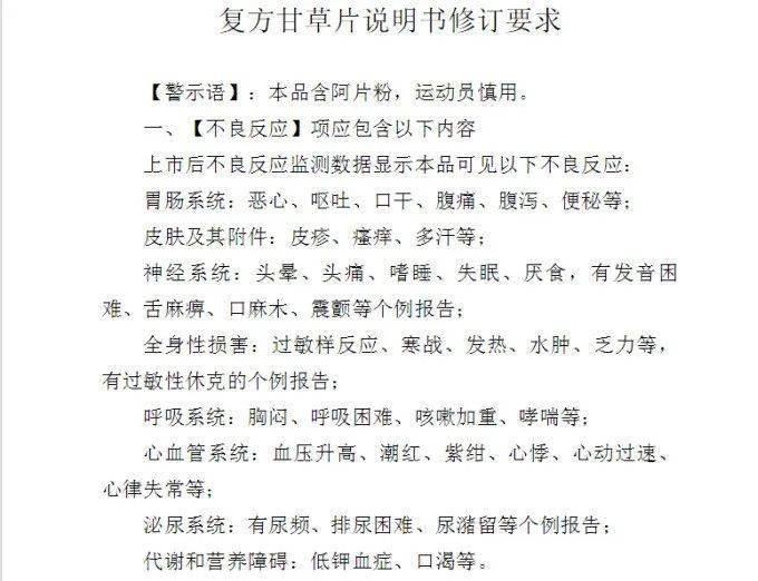 复方甘草片说明书图片图片