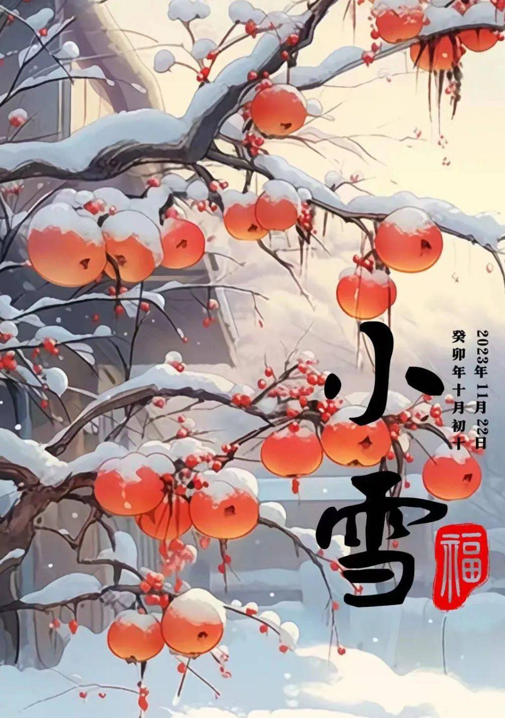 又是一年小雪时,天渐寒,情更暖,让我们对亲人朋友们道一声珍重,对忙碌