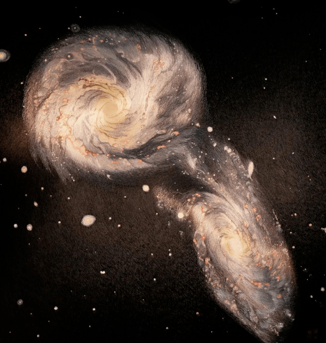 星空图令人震撼但是,这并不是图片而是苏绣非遗传承人陈英华的刺绣