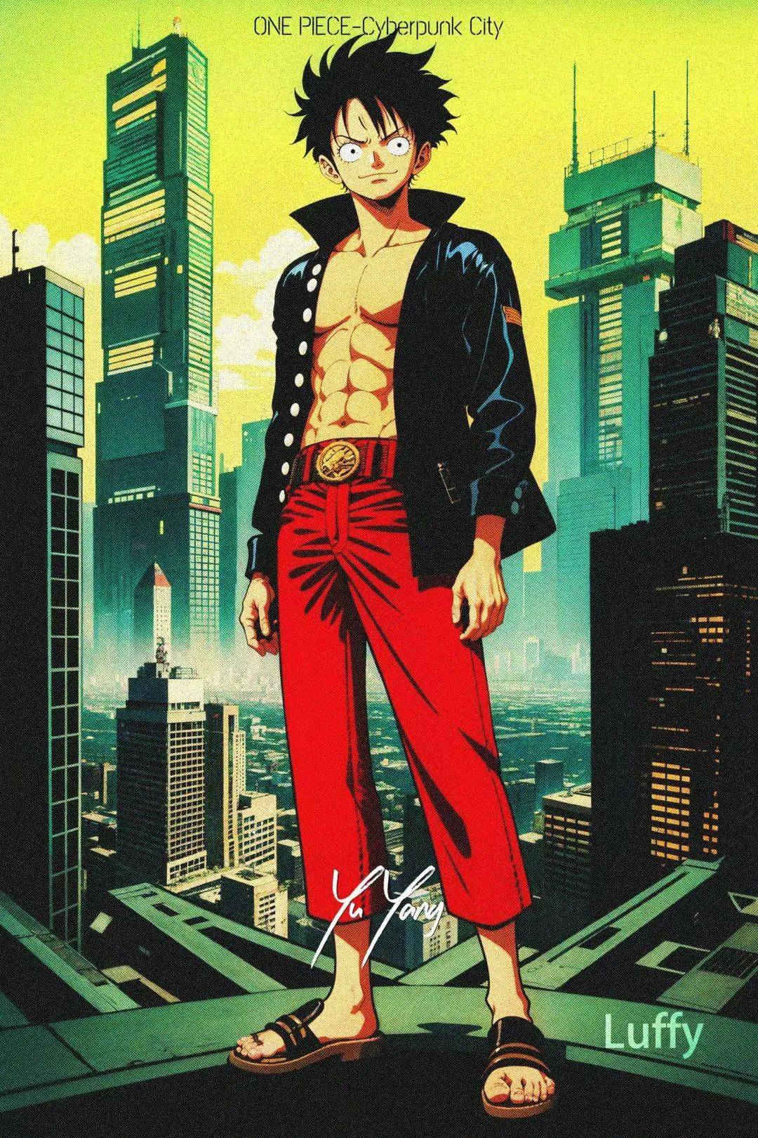 海贼王壁纸|现代装路飞