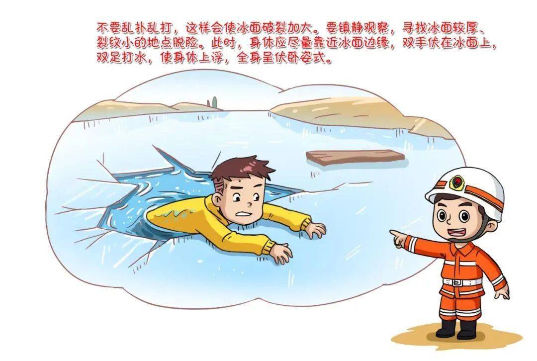 冬季防溺水卡通图片