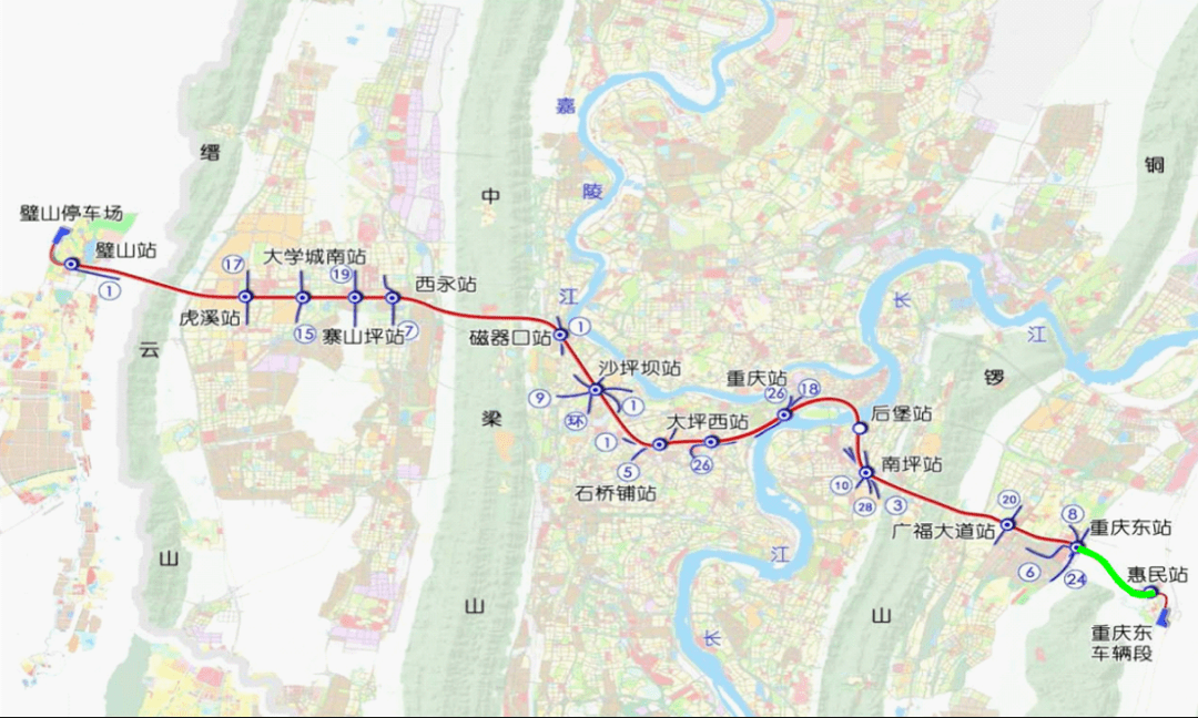 重庆1号线地铁站线路图片