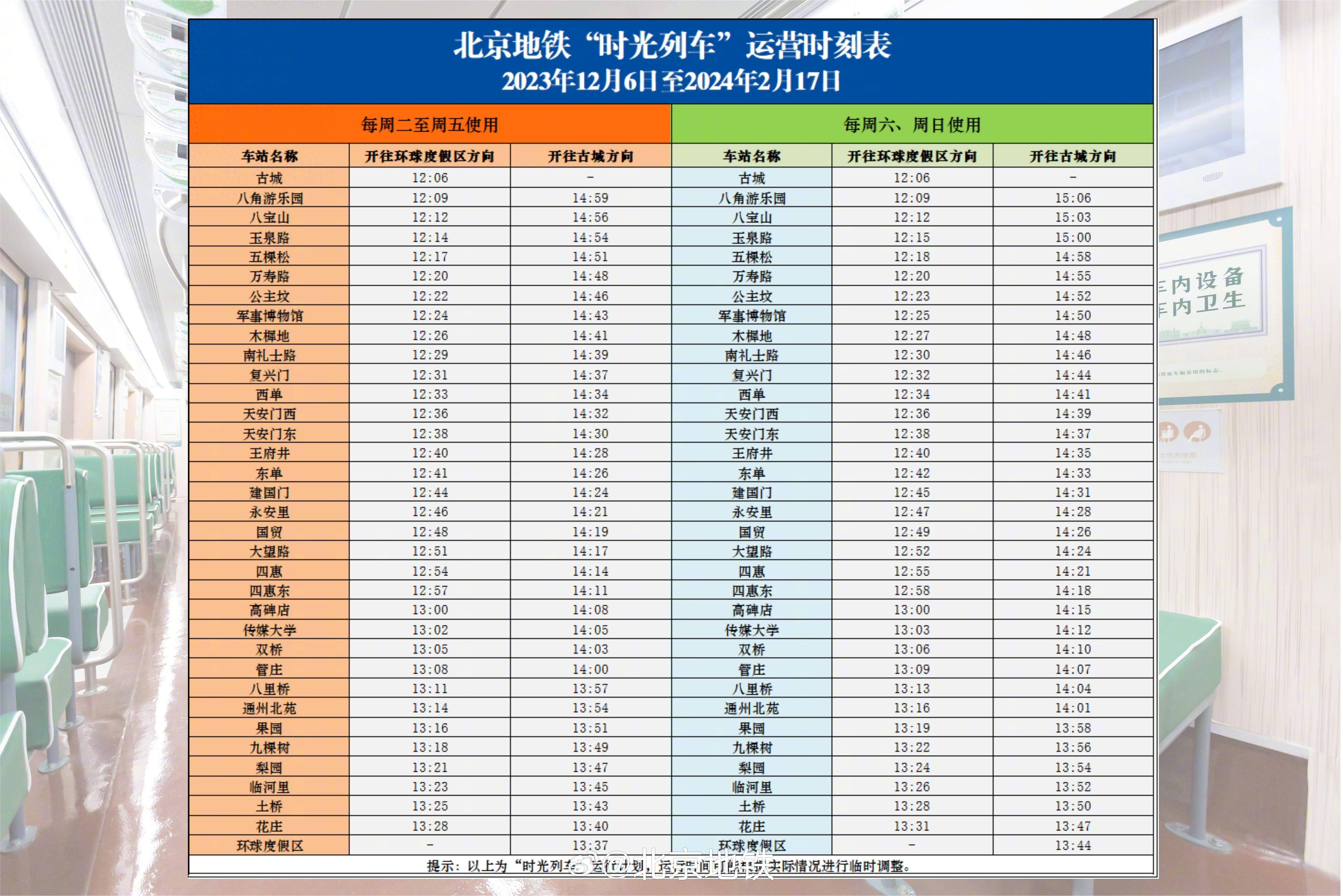 北京地铁时间图片