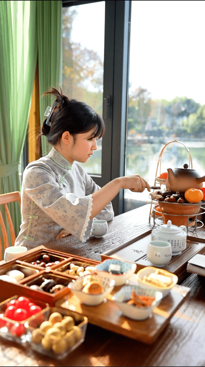 煮茶美女图片大全图片