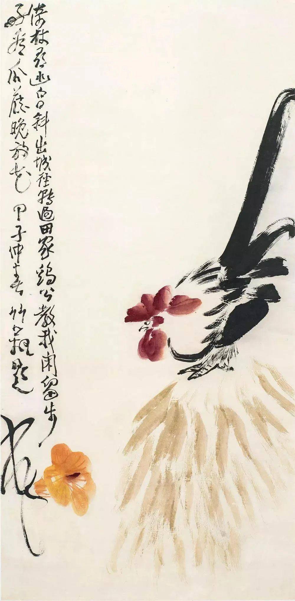 孙竹篱花鸟画,恬淡宁静,纯朴自然的田园风情._作品_都自_变形