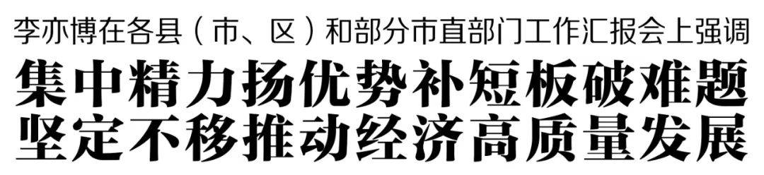 李亦博市长在各县(市,区)和部分市直部门工作汇报会