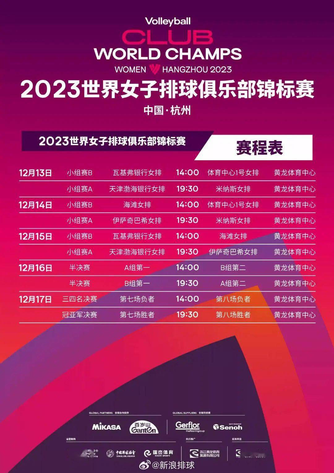 【完整赛程】 2023年世界女排俱乐部锦标赛比赛赛程_巴西_土耳其_天津