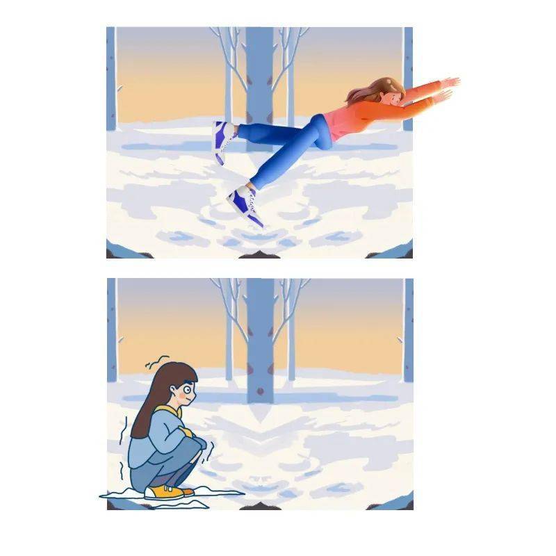 雪天摔跤卡通图片图片