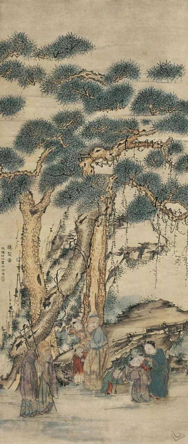 历代名家画松山水画图卷(超多图)_图片_松菊图_黄山寿